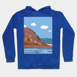 Morro Rock Beach in Morro Bay San Luis Obispo California WPA Poster Art Hoodie